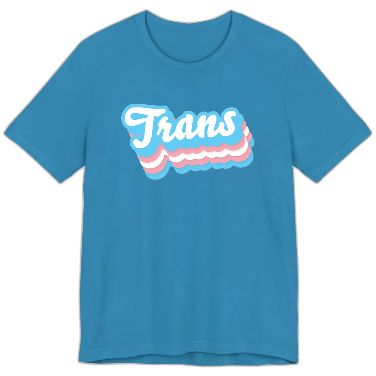 Trans Pride Cloud Layer Design Premium T-Shirt in Aqua