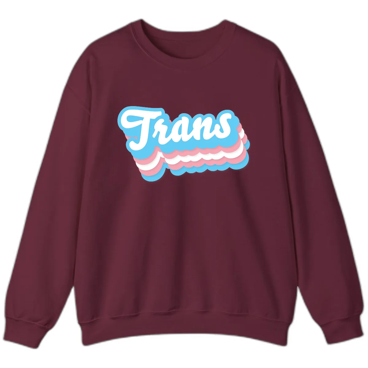 Trans Pride Cloud Layer Design Sweatshirt in Maroon