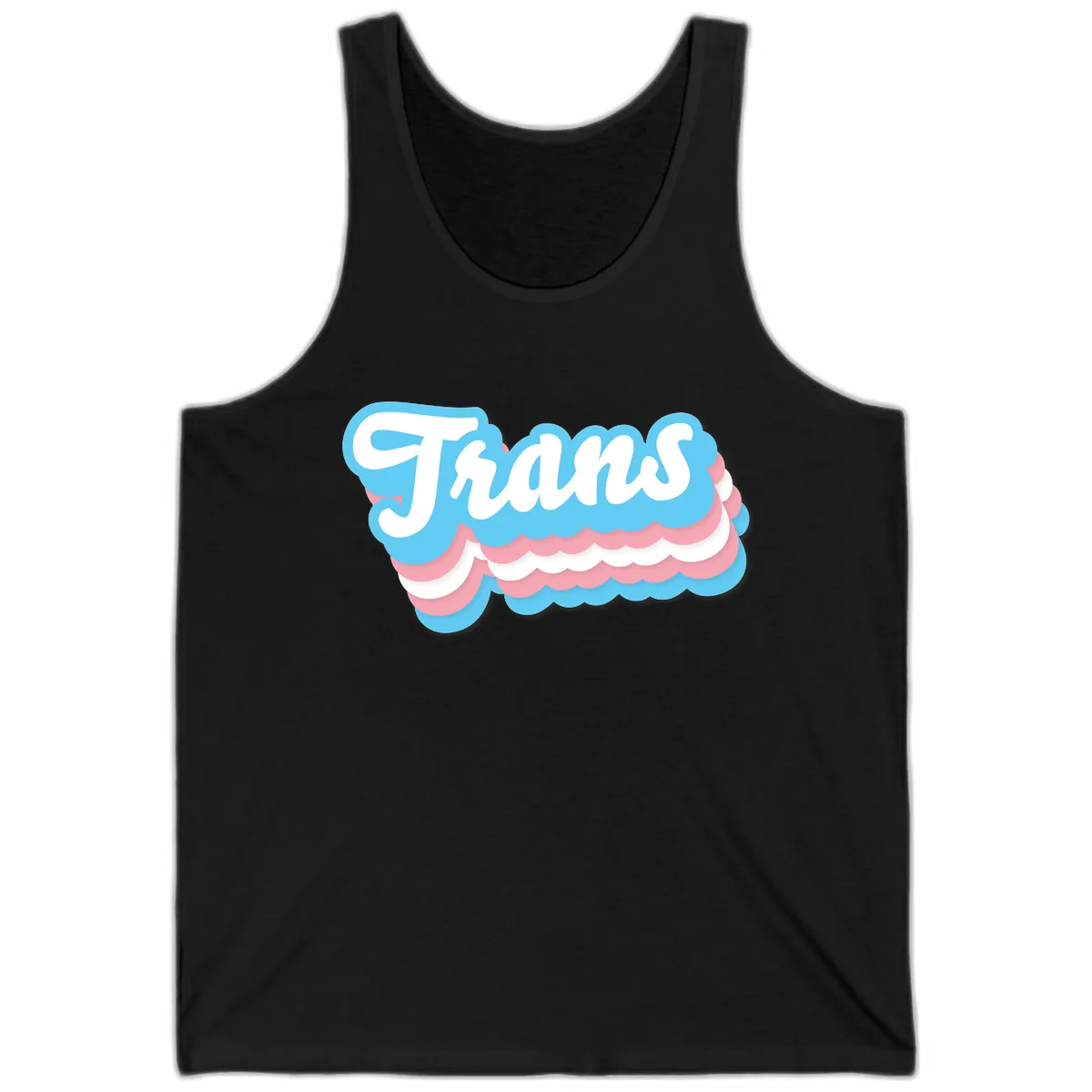 Trans Pride Cloud Layer Design Tank in Black