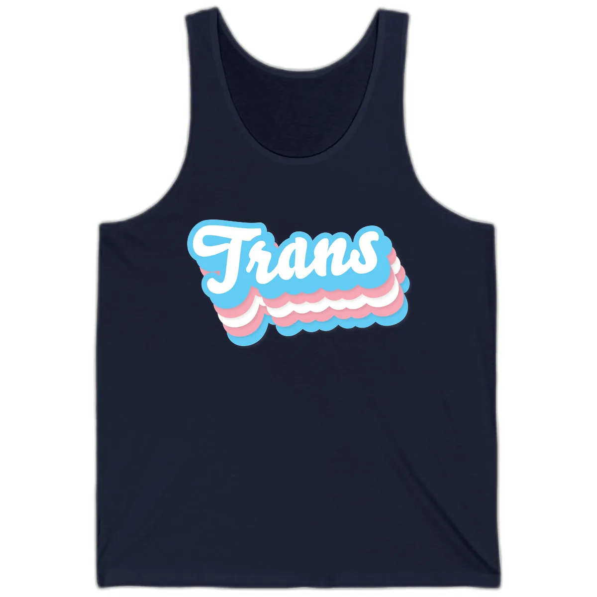 Trans Pride Cloud Layer Design Tank in Navy