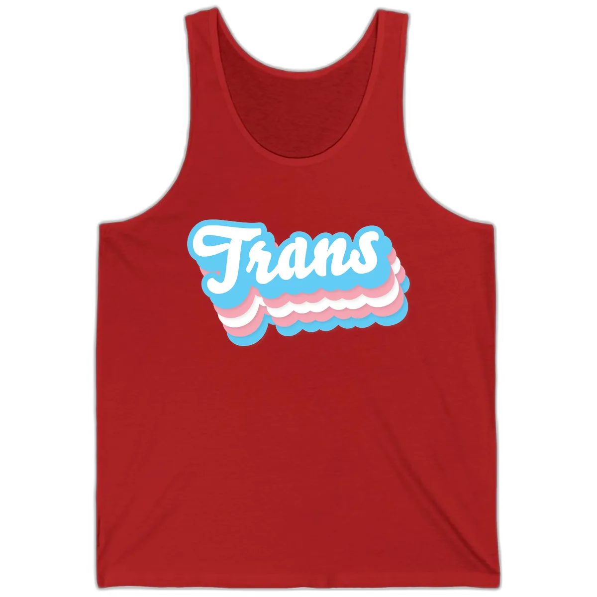 Trans Pride Cloud Layer Design Tank in Red