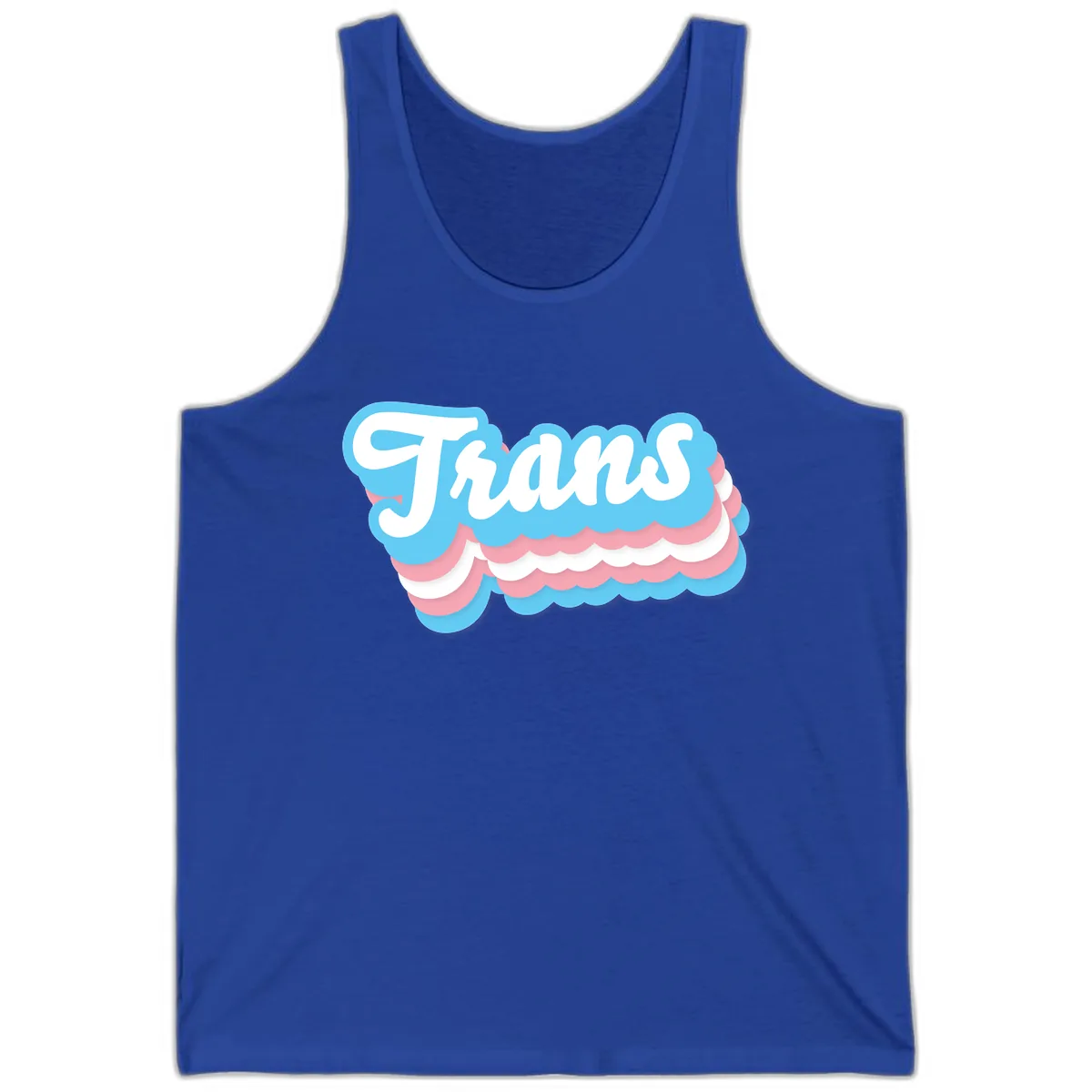 Trans Pride Cloud Layer Design Tank in True Royal