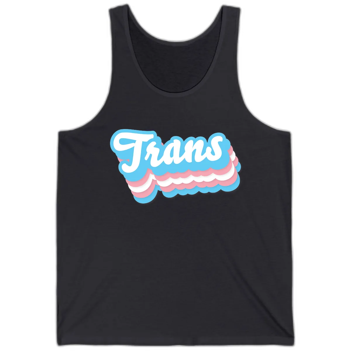 Trans Pride Cloud Layer Design Tank in Dark Grey