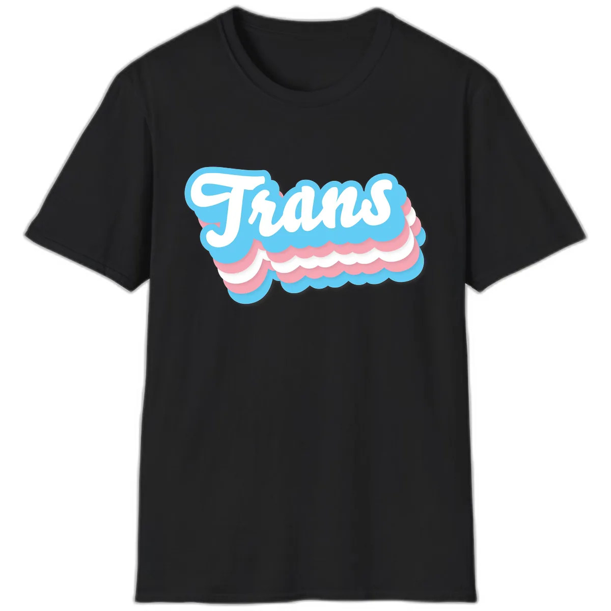 Trans Pride Cloud Layer Design T-Shirt in Black