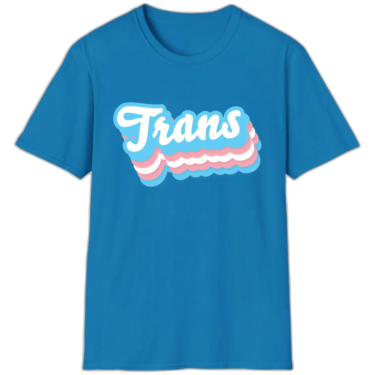 Trans Pride Cloud Layer Design T-Shirt in Sapphire