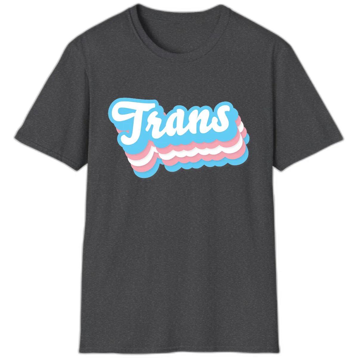 Trans Pride Cloud Layer Design T-Shirt in Dark Heather