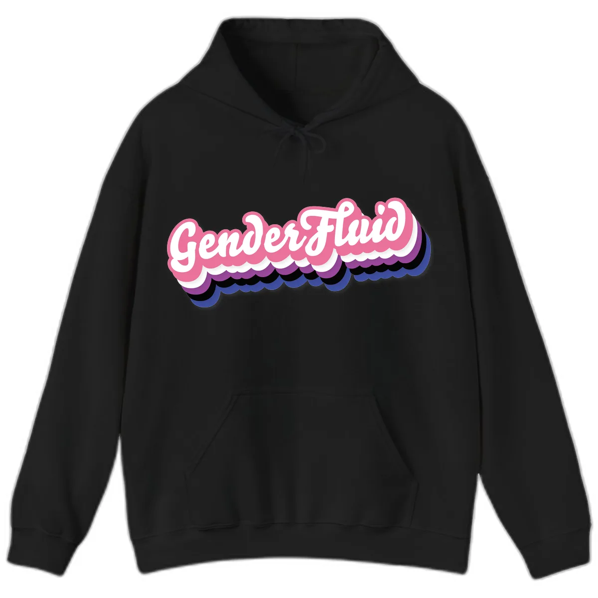 Gender Fluid Pride Design Hoodie in Black