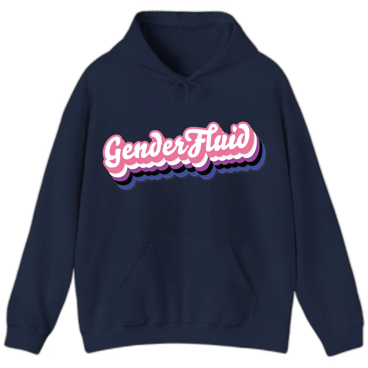 Gender Fluid Pride Design Hoodie in Navy