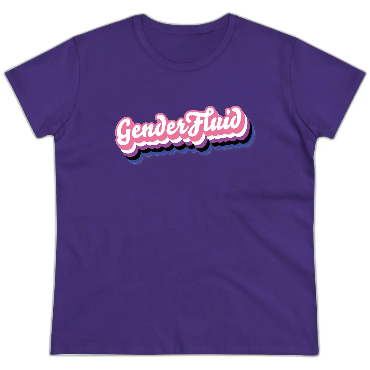 Gender Fluid Pride Design Ladies Tee in Purple