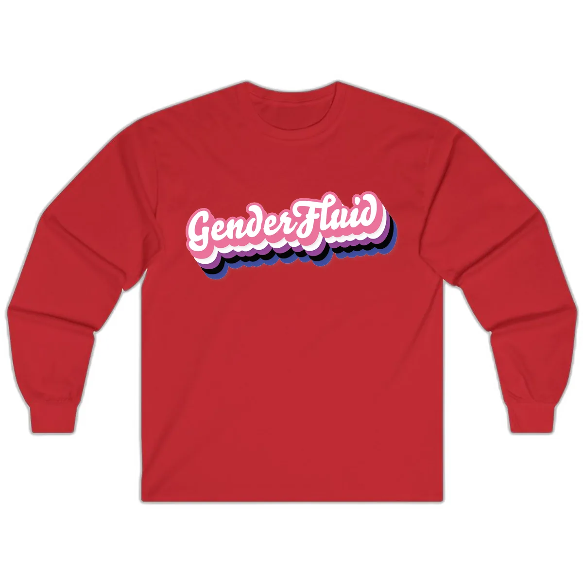 Gender Fluid Pride Design Long Sleeve in Red