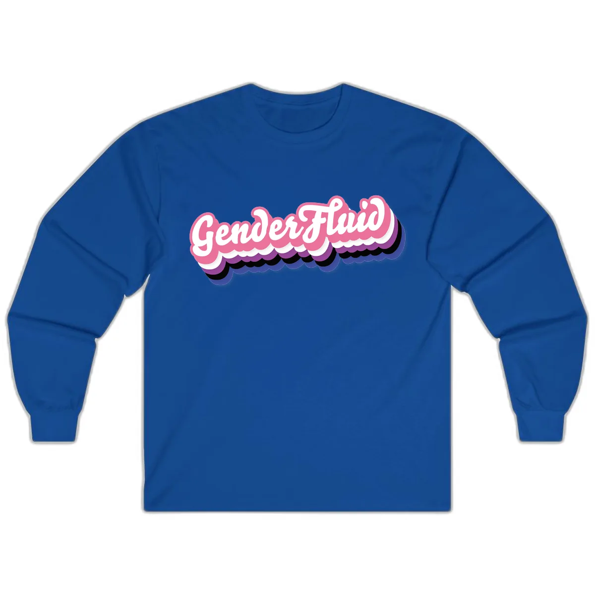 Gender Fluid Pride Design Long Sleeve in Royal