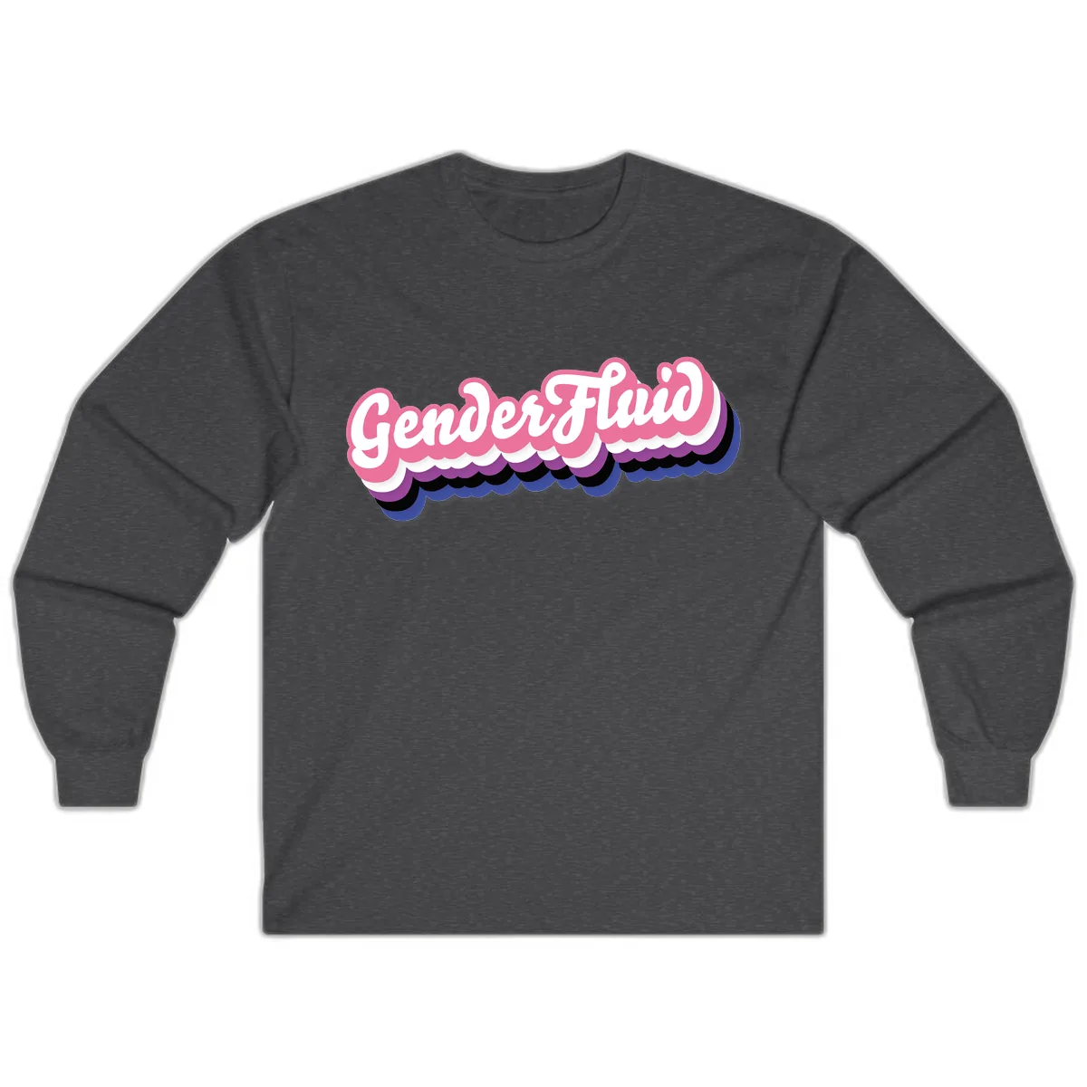 Gender Fluid Pride Design Long Sleeve in Dark Heather