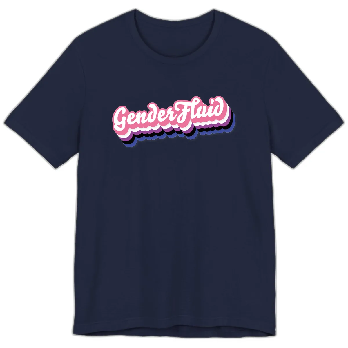Gender Fluid Pride Design Premium T-Shirt in Navy