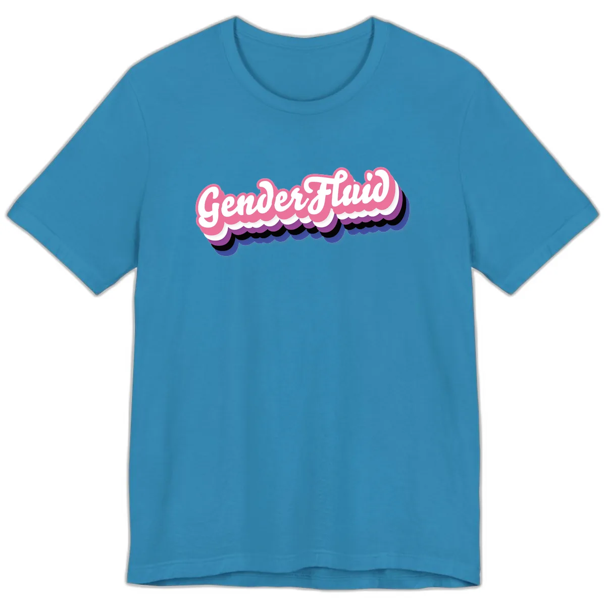 Gender Fluid Pride Design Premium T-Shirt in Aqua