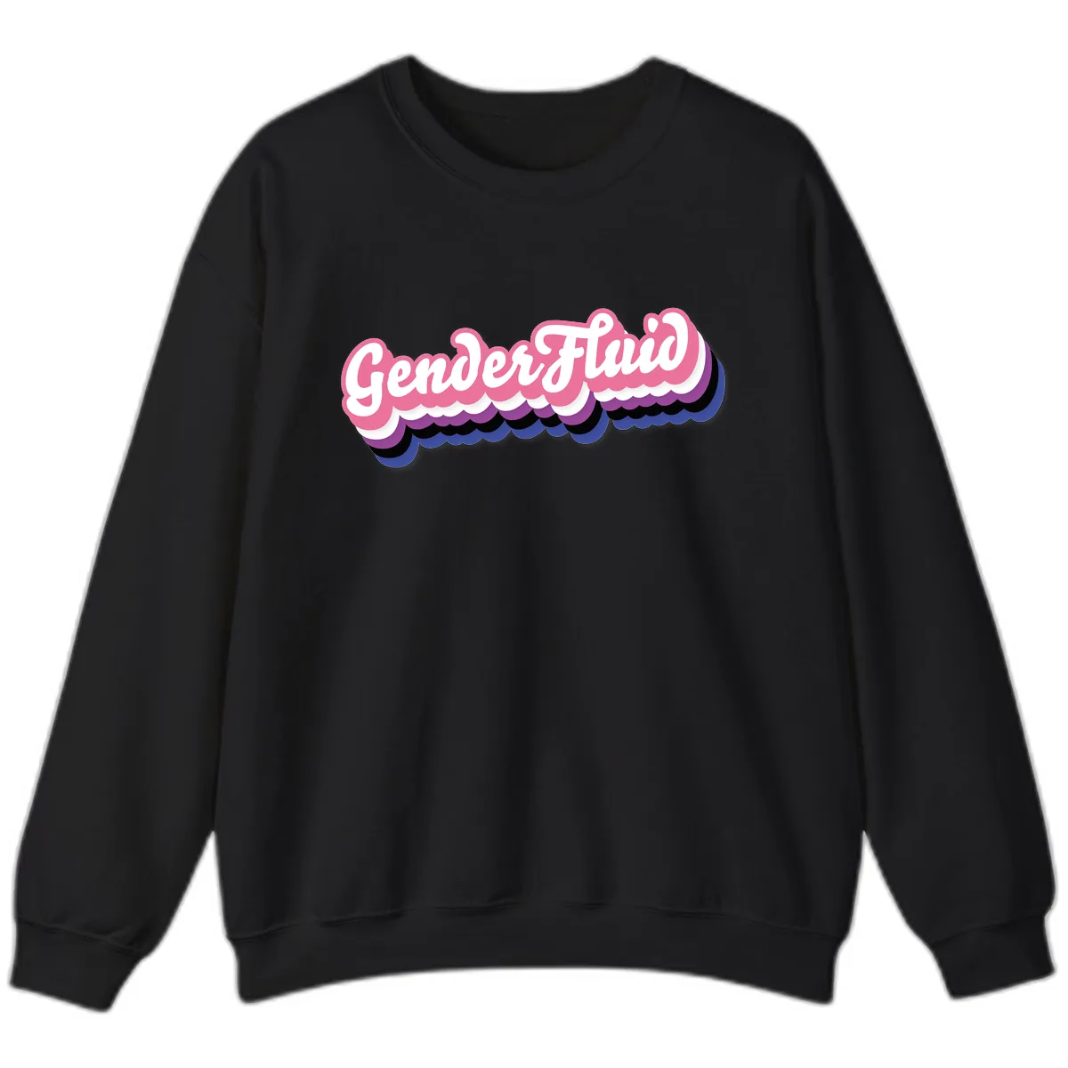 Gender Fluid Pride Design Sweatshirt in Black