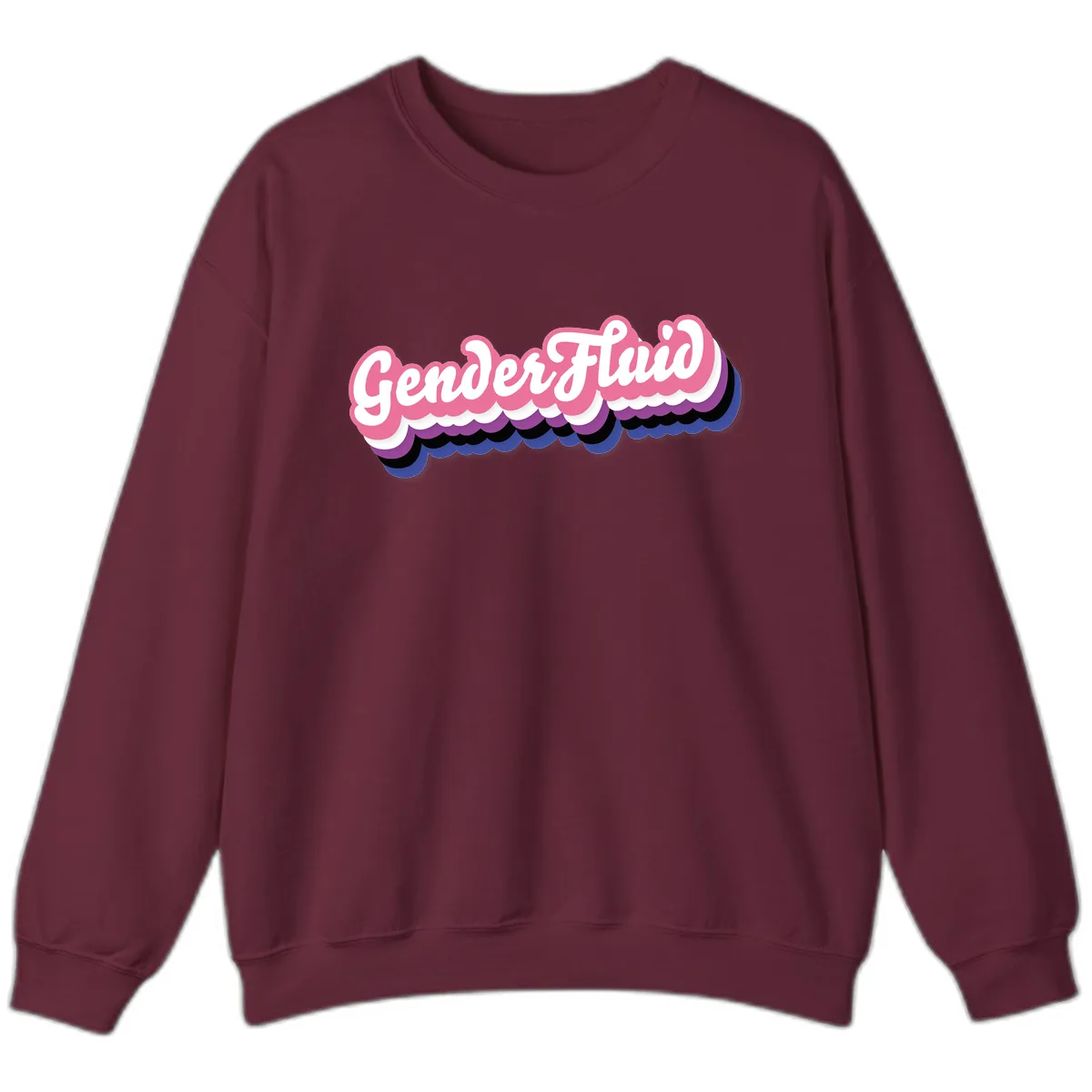 Gender Fluid Pride Design Sweatshirt in Maroon