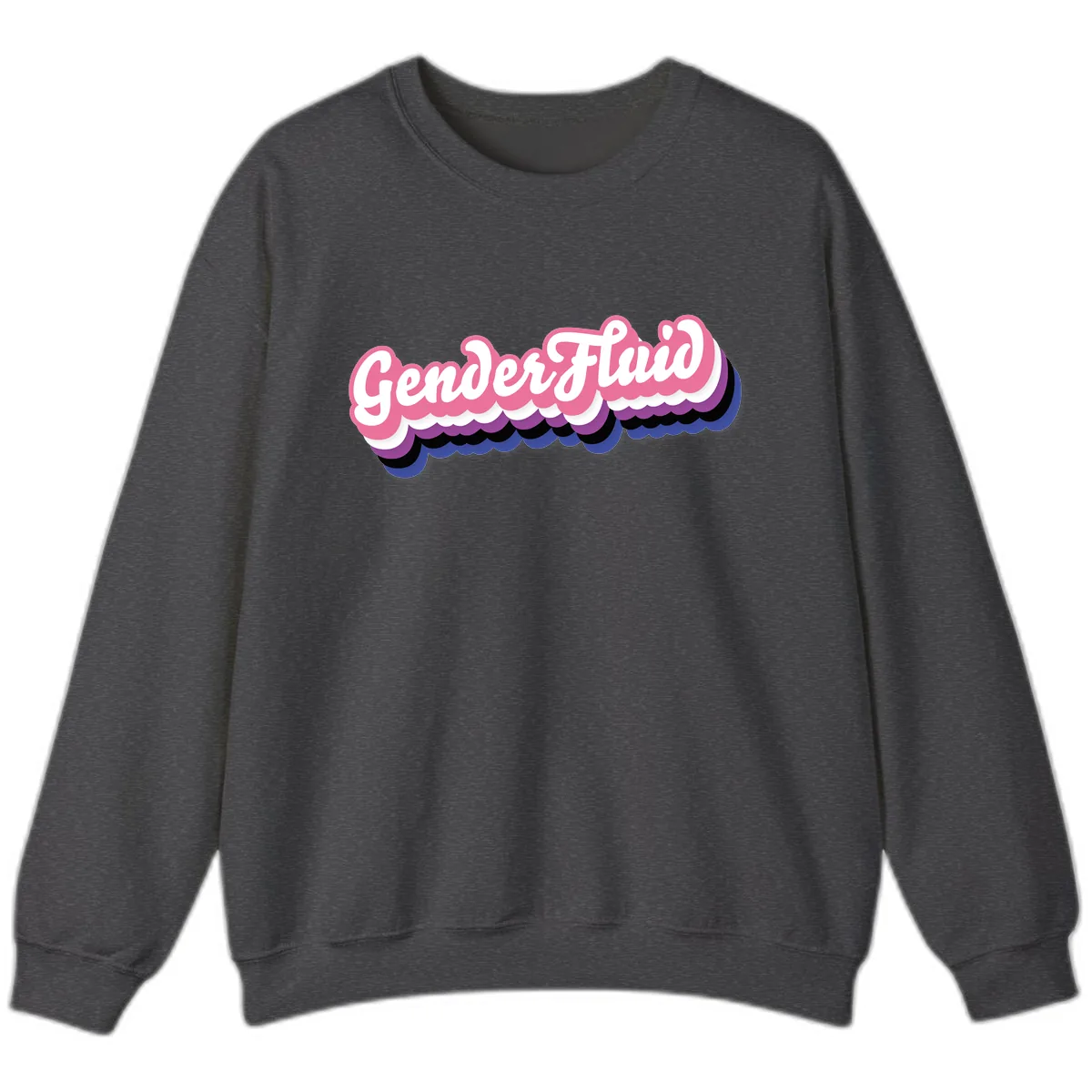 Gender Fluid Pride Design Sweatshirt in Dark Heather