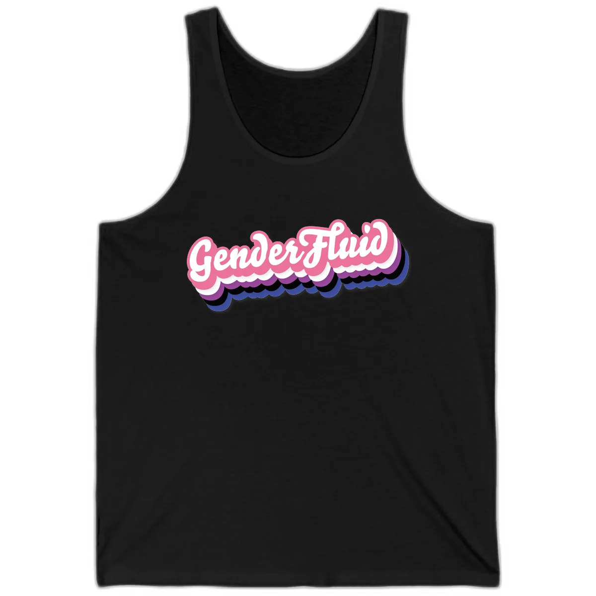 Gender Fluid Pride Design Tank in Black