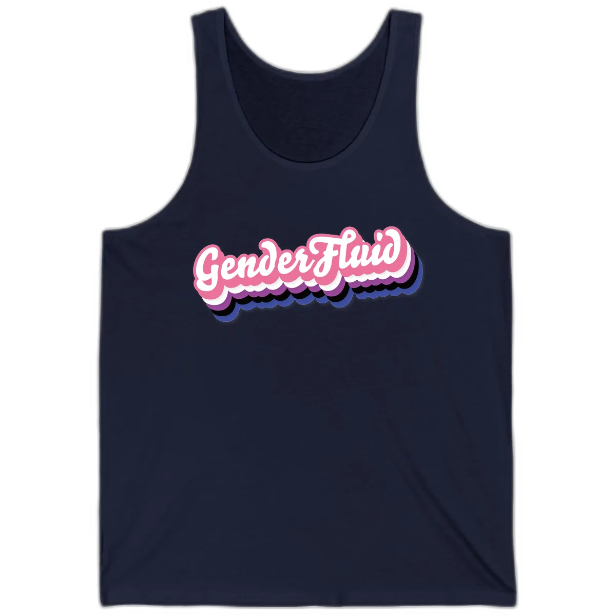 Gender Fluid Pride Design Tank in Navy