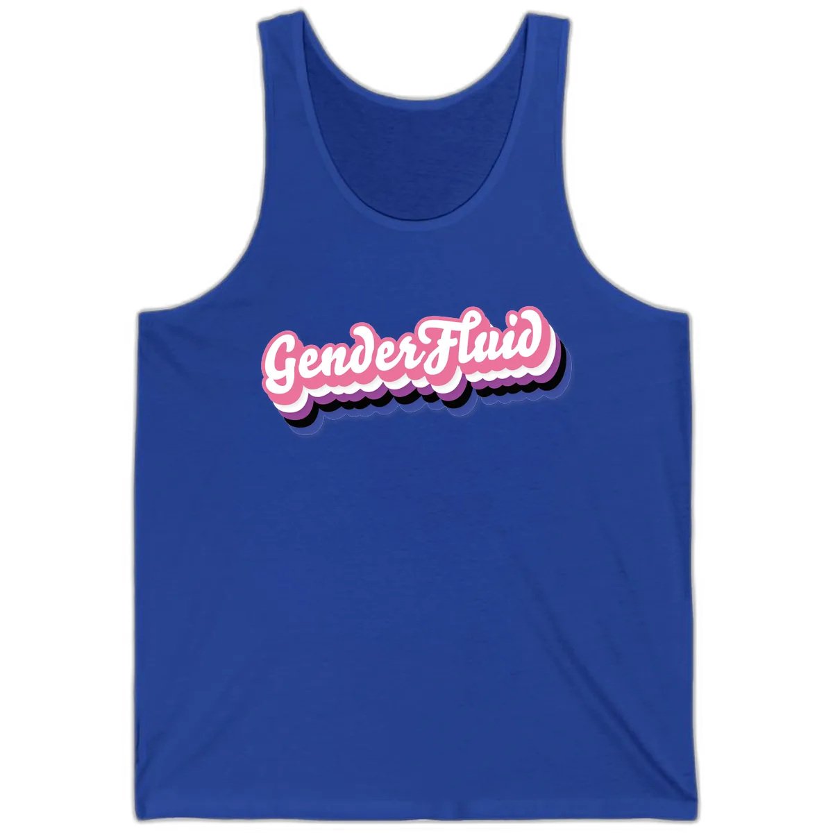 Gender Fluid Pride Design Tank in True Royal