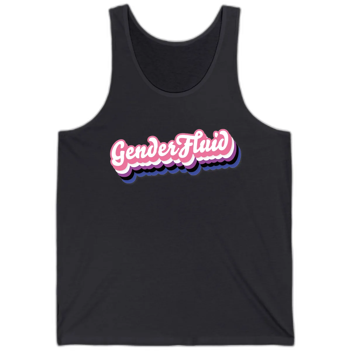 Gender Fluid Pride Design Tank in Dark Grey