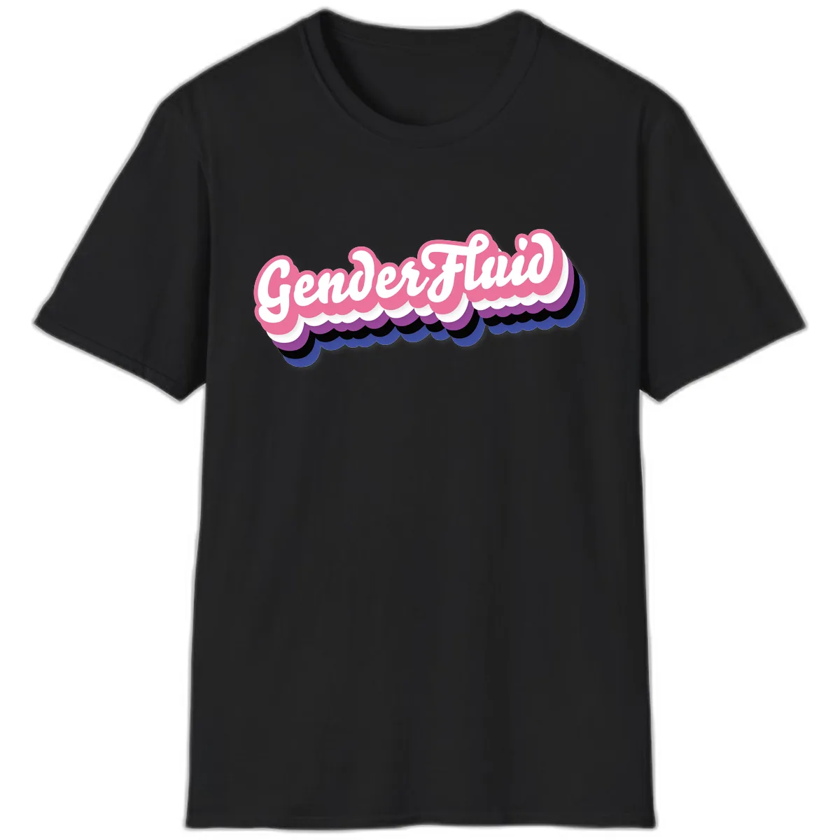 Gender Fluid Pride Design T-Shirt in Black