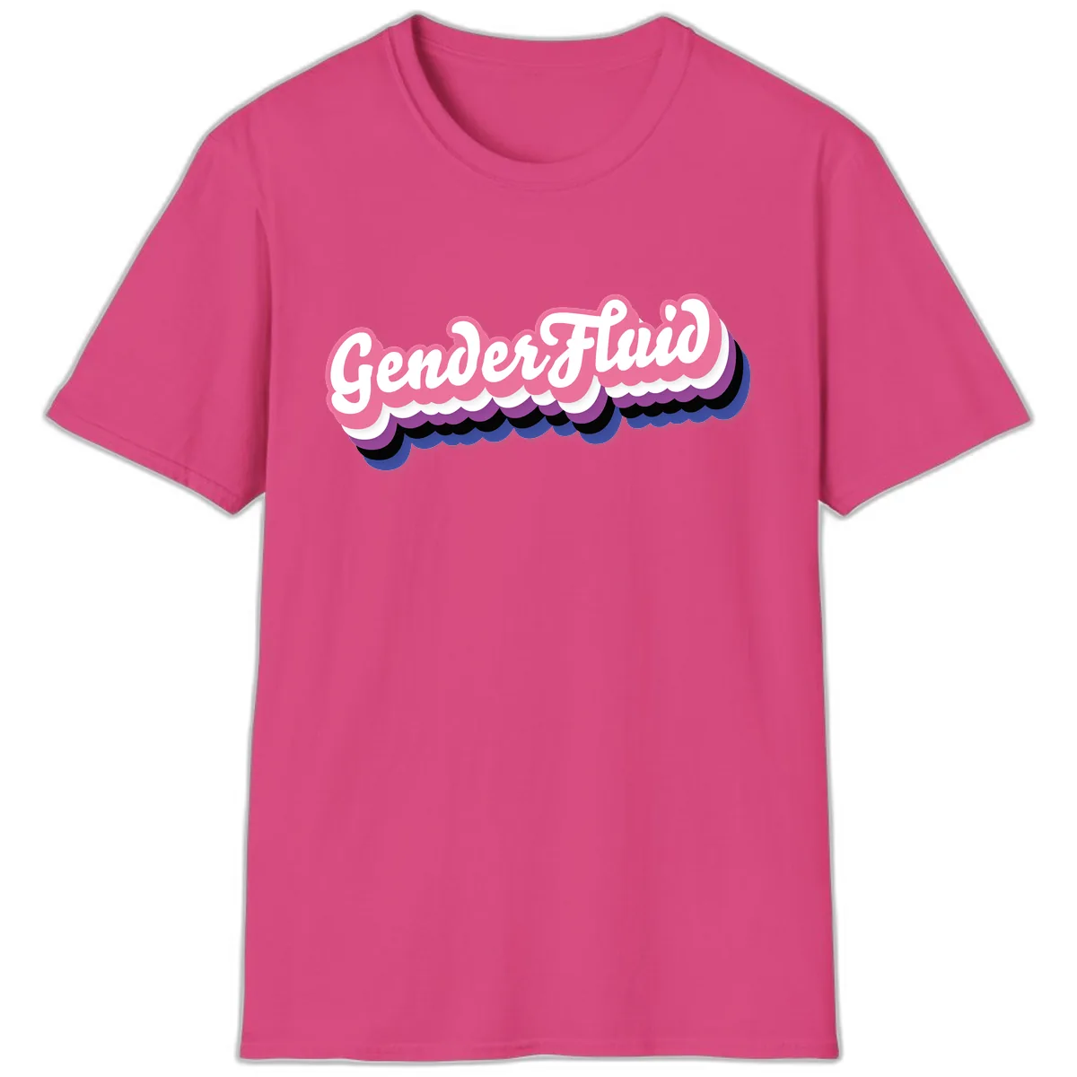 Gender Fluid Pride Design T-Shirt in Heliconia