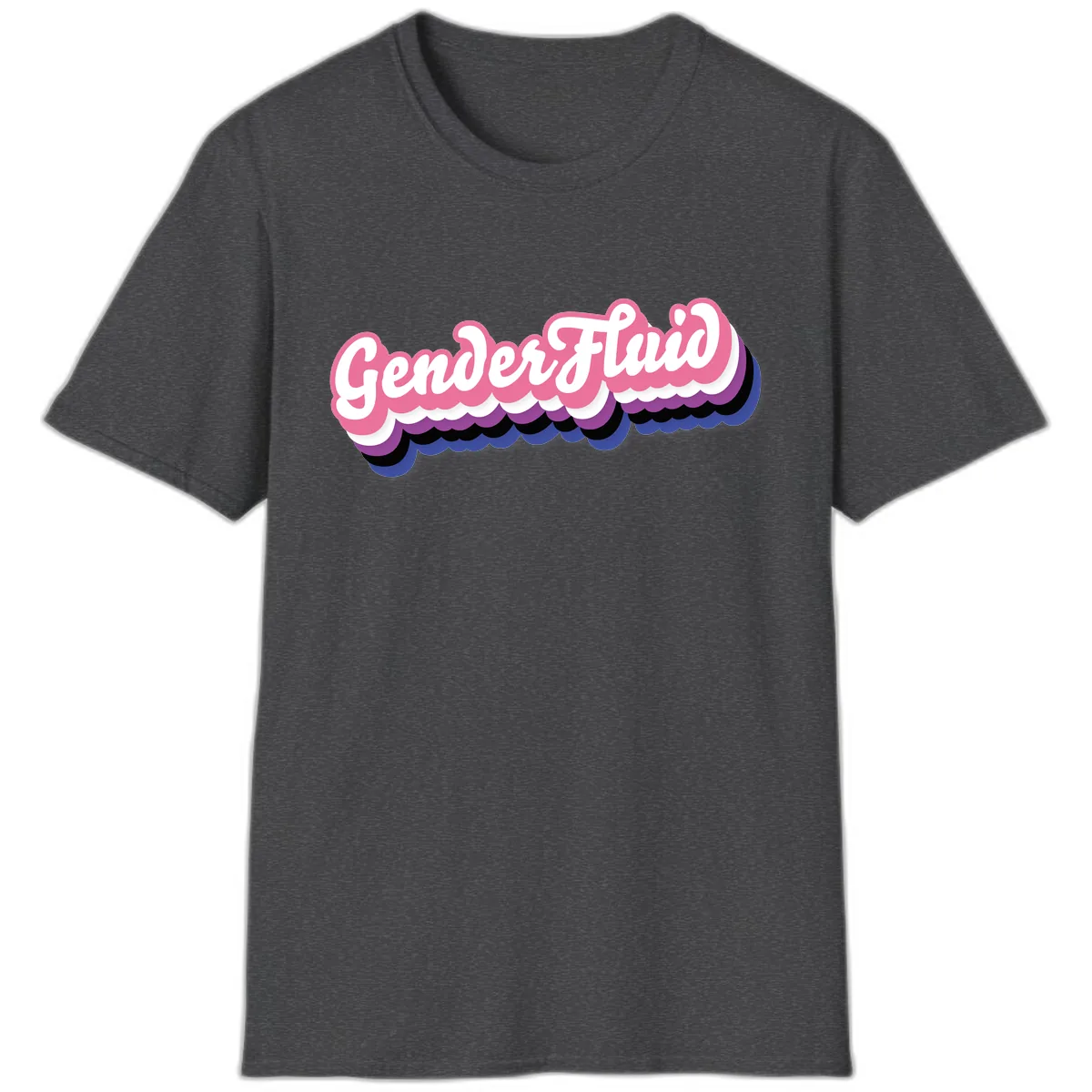 Gender Fluid Pride Design T-Shirt in Dark Heather