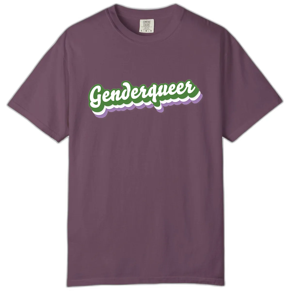 Genderqueer Pride Script Comfort Color in Berry