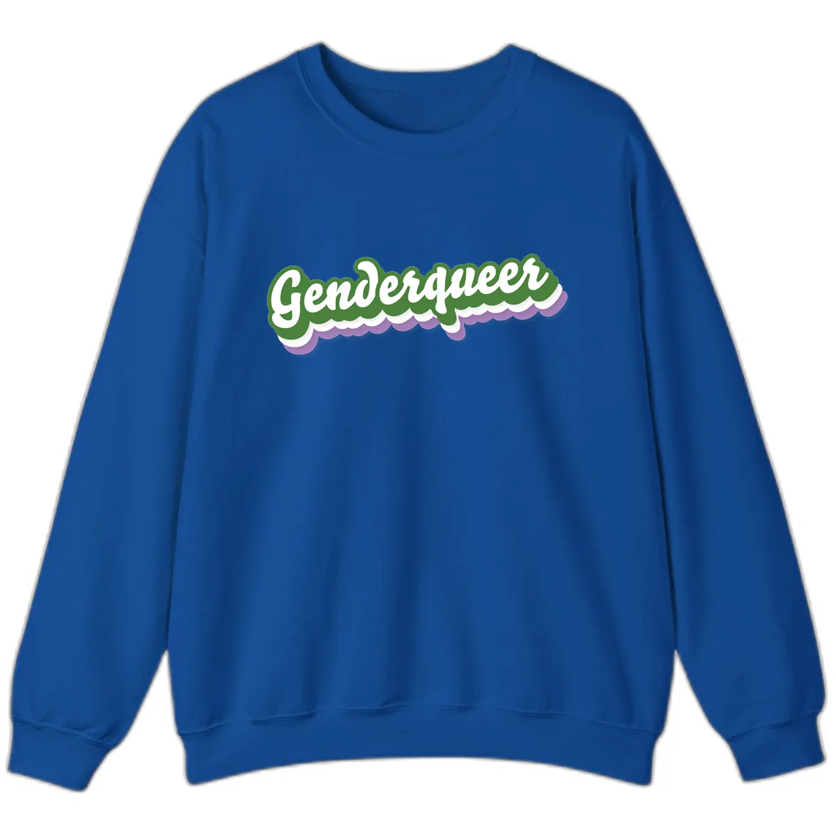 Genderqueer Pride Script Sweatshirt in Royal