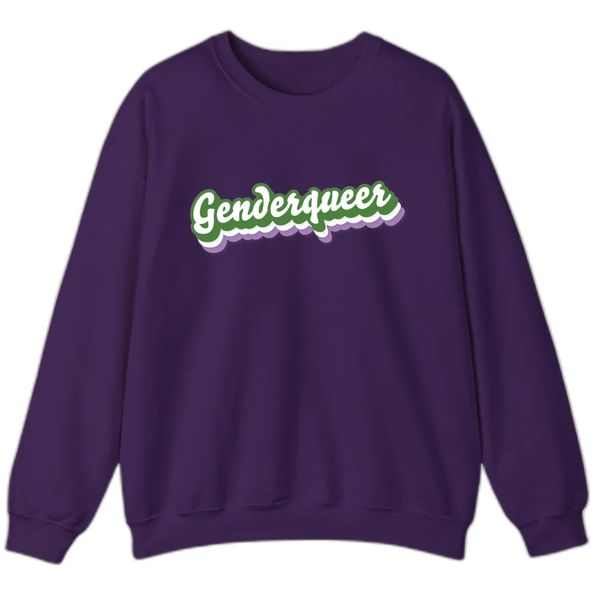Genderqueer Pride Script Sweatshirt in Purple