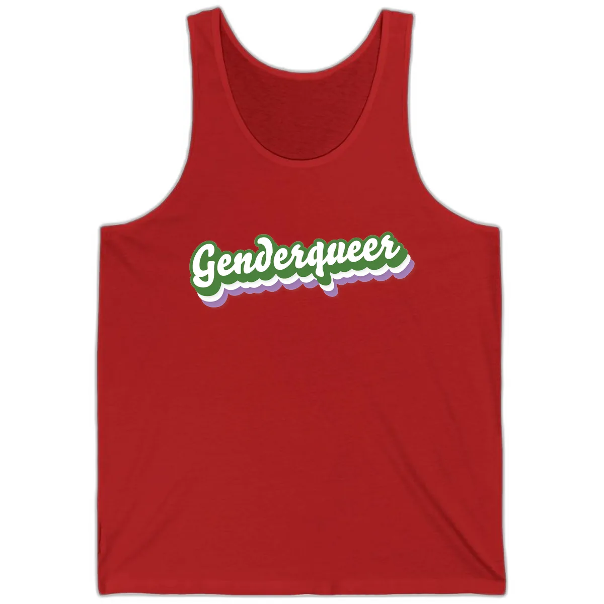 Genderqueer Pride Script Tank in Red