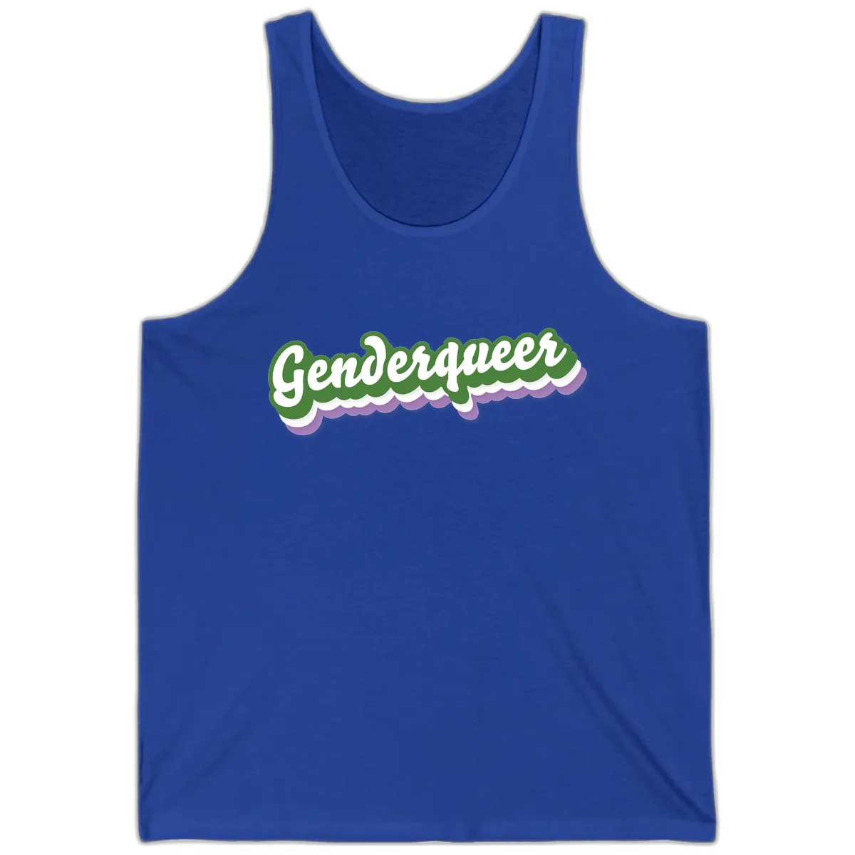 Genderqueer Pride Script Tank in True Royal