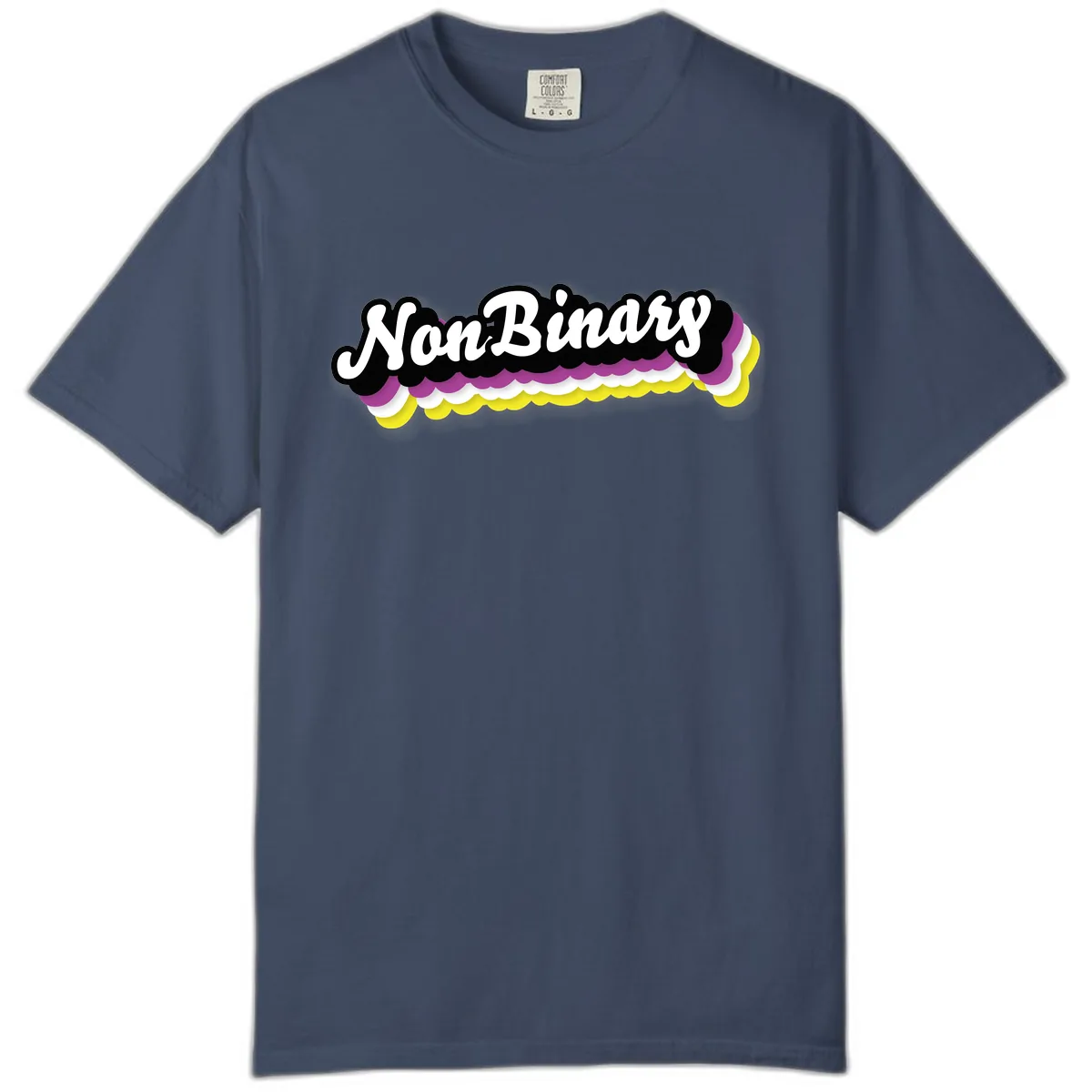 Non-Binary Pride Cloud Design Comfort Color in Midnight