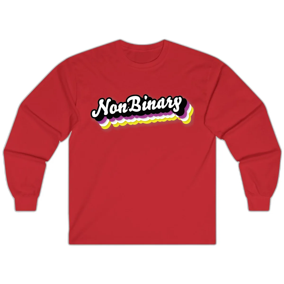 Non-Binary Pride Cloud Design Long Sleeve in Red
