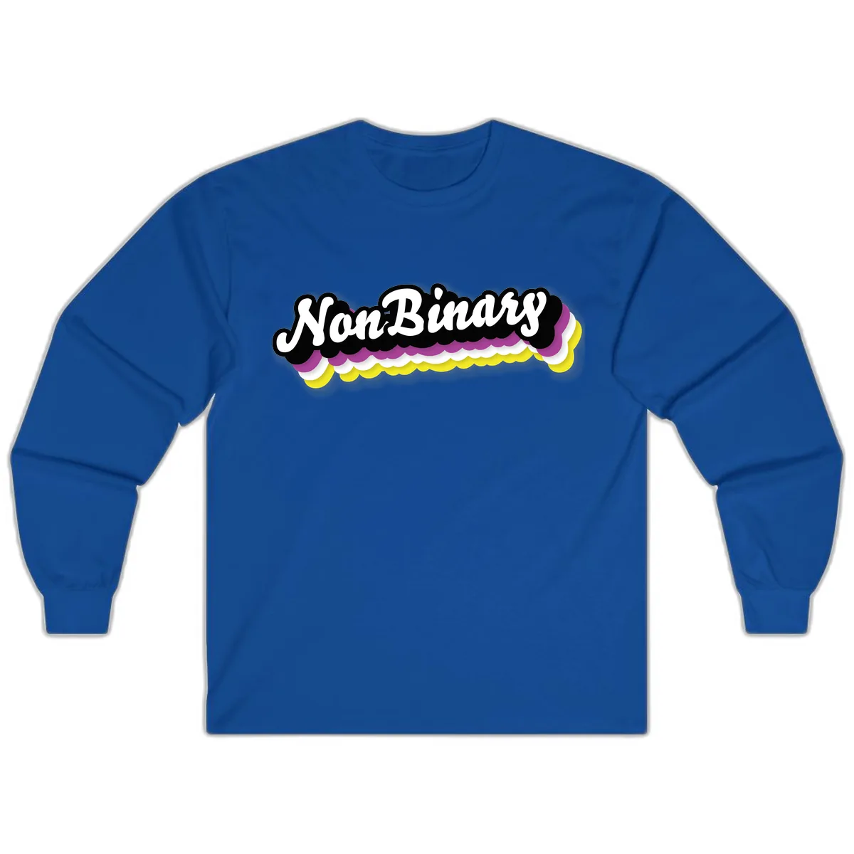 Non-Binary Pride Cloud Design Long Sleeve in Royal