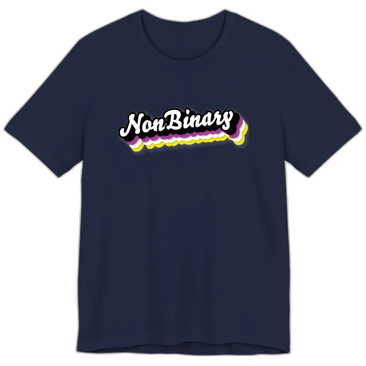 Non-Binary Pride Cloud Design Premium T-Shirt in Navy