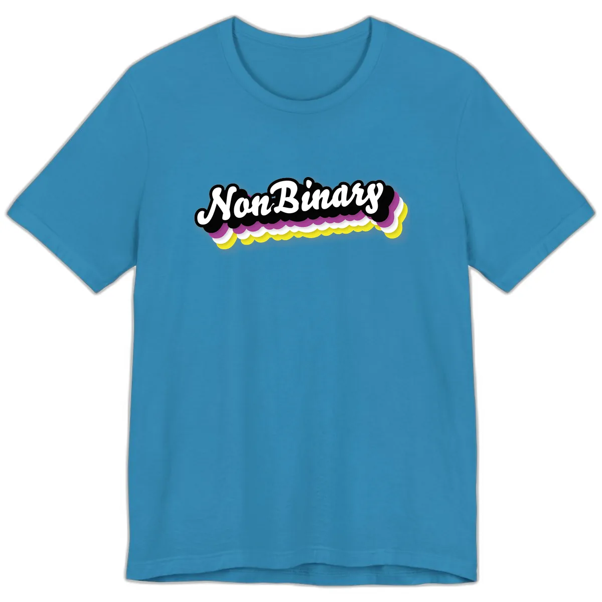 Non-Binary Pride Cloud Design Premium T-Shirt in Aqua