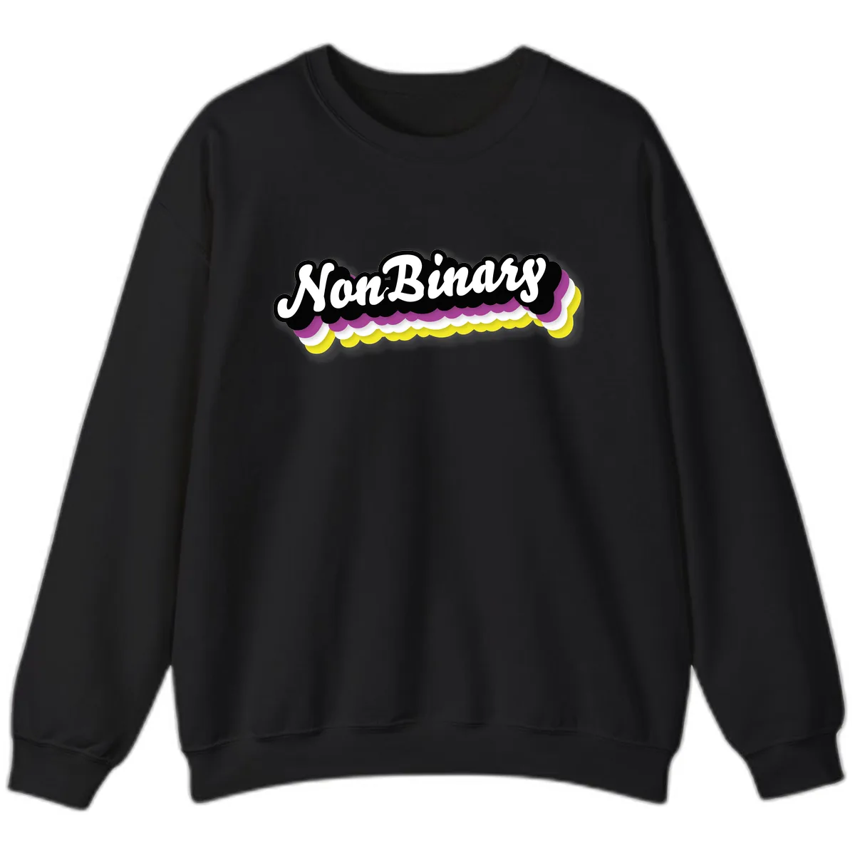 Non-Binary Pride Cloud Design Sweatshirt in Black