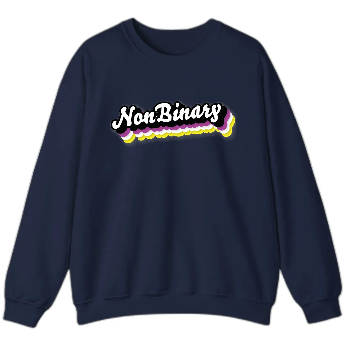 Non-Binary Pride Cloud Design Sweatshirt in Navy