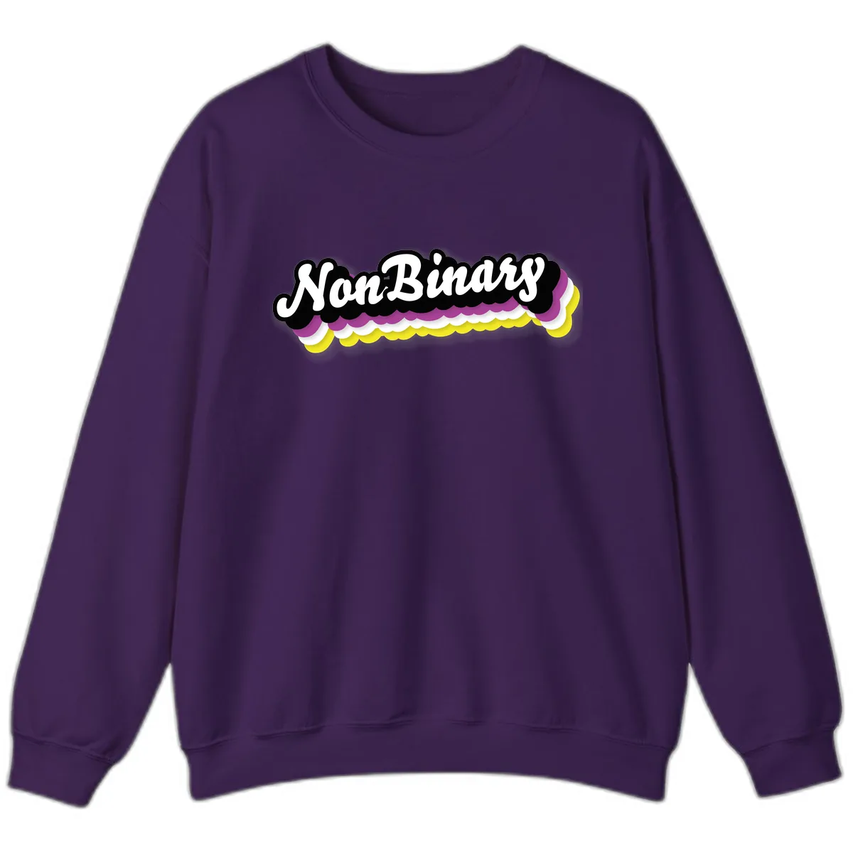Non-Binary Pride Cloud Design Sweatshirt in Purple