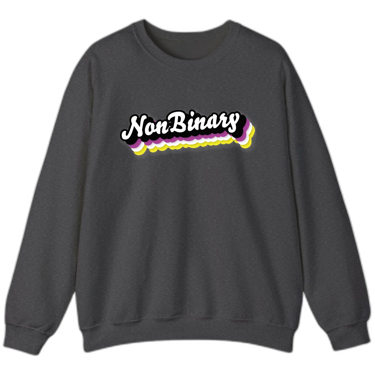 Non-Binary Pride Cloud Design Sweatshirt in Dark Heather