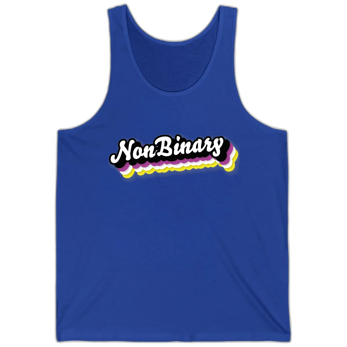 Non-Binary Pride Cloud Design Tank in True Royal