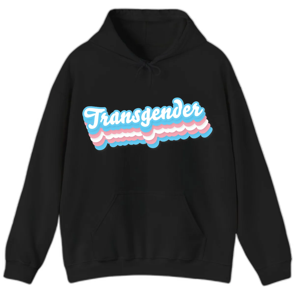 Transgender Pride Cloud Banner Hoodie in Black