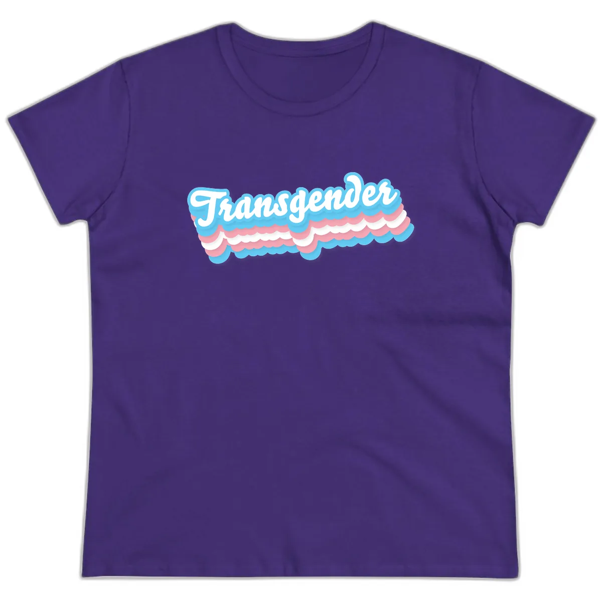 Transgender Pride Cloud Banner Ladies Tee in Purple
