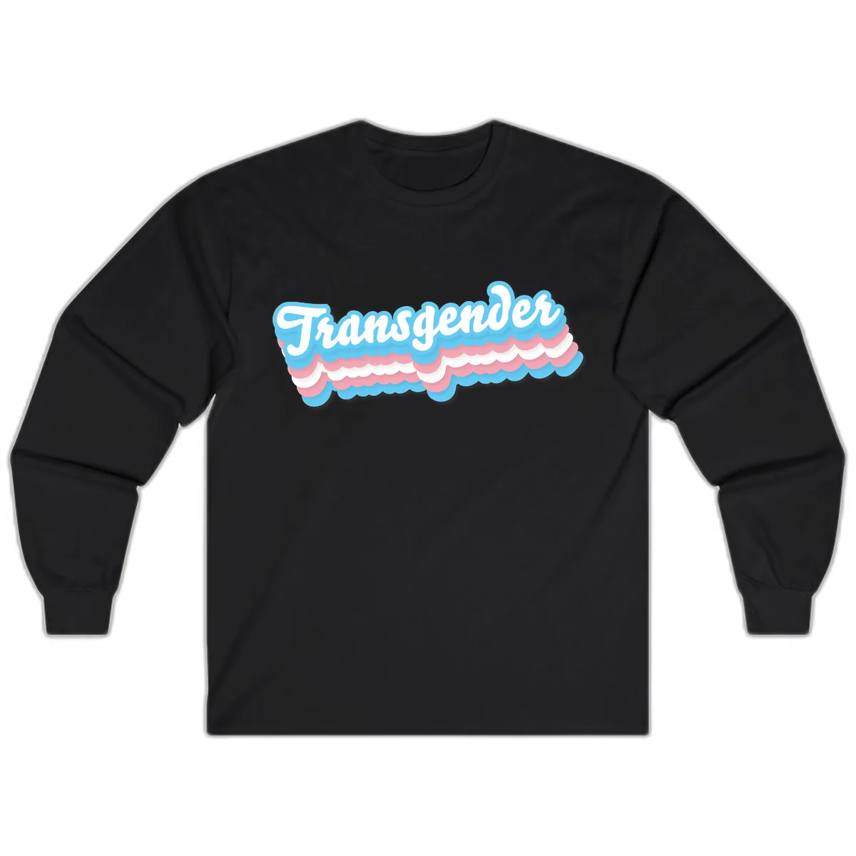 Transgender Pride Cloud Banner Long Sleeve in Black