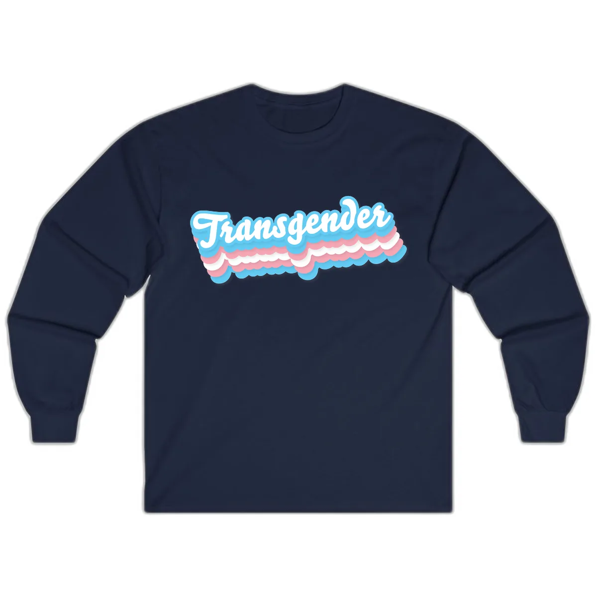 Transgender Pride Cloud Banner Long Sleeve in Navy