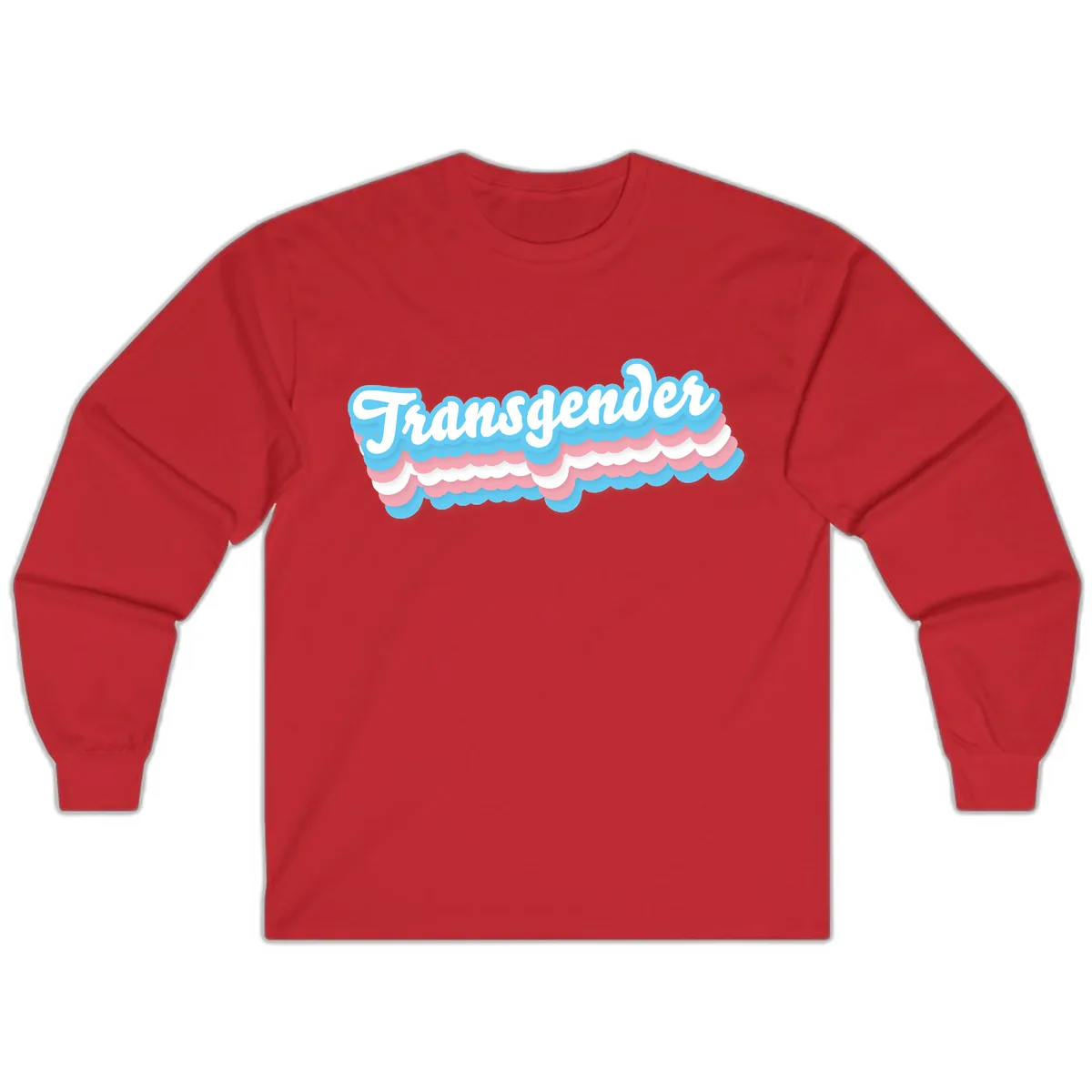 Transgender Pride Cloud Banner Long Sleeve in Red