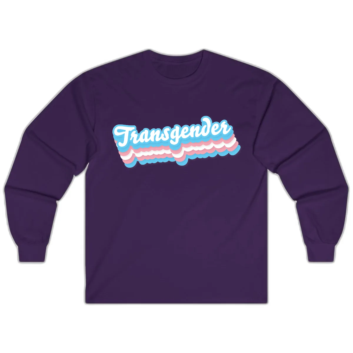 Transgender Pride Cloud Banner Long Sleeve in Purple