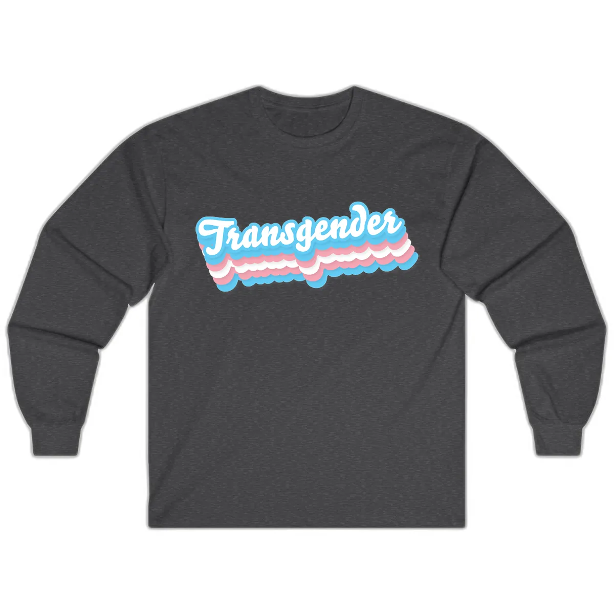 Transgender Pride Cloud Banner Long Sleeve in Dark Heather
